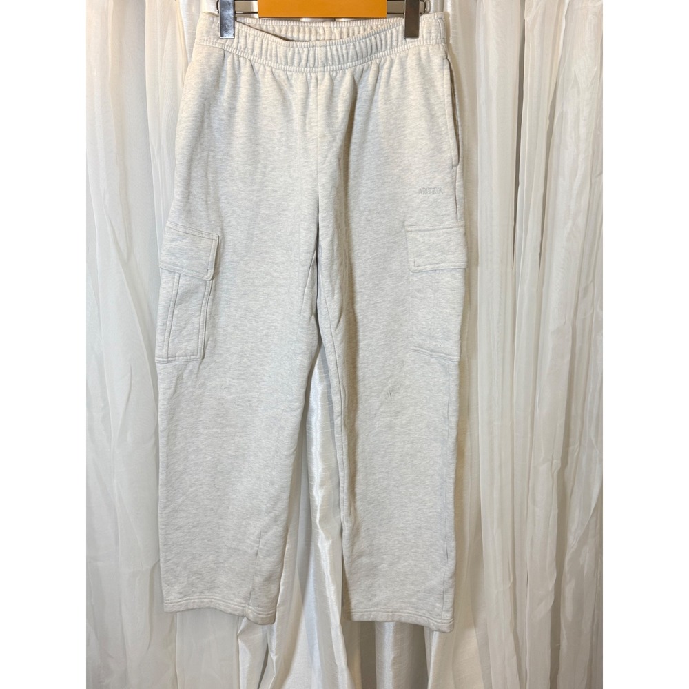 Aritzia Sweatfleece Cargo Sweatpants Womens Small Grey Mega Fit Wide Leg Joggers